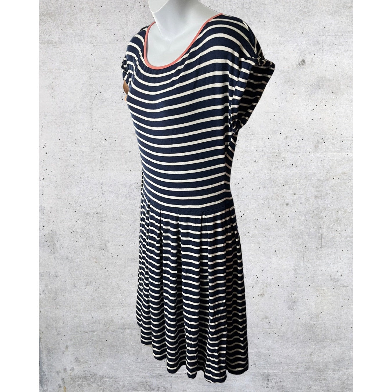 Navy Stripe Fit & Flare Dress