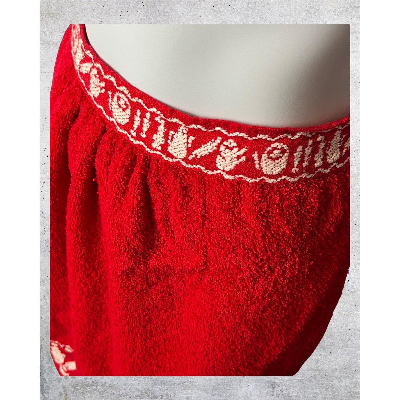 Vintage 1960s Callaway Red Terrycloth Apron