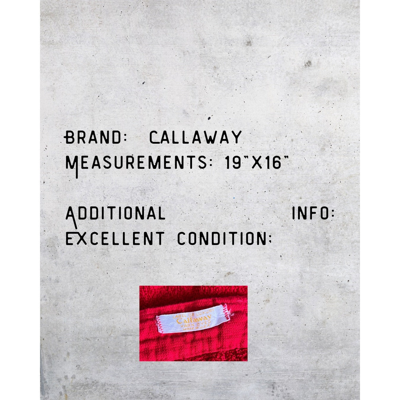 Vintage 1960s Callaway Red Terrycloth Apron