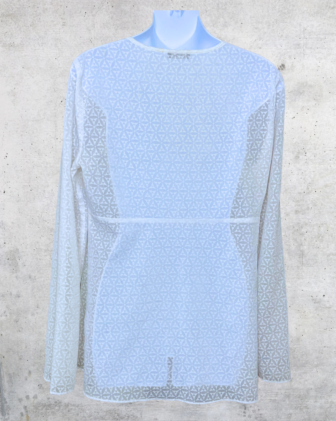Tahari Sheer Geometric Textured Blouse