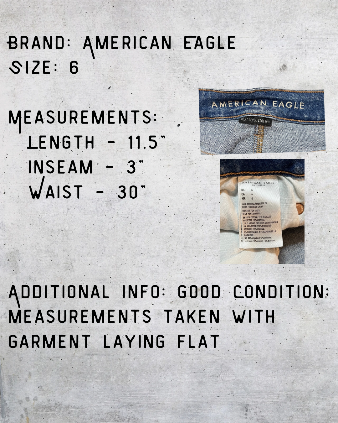American Eagle Ripped Denim Cutoffs – Size 6