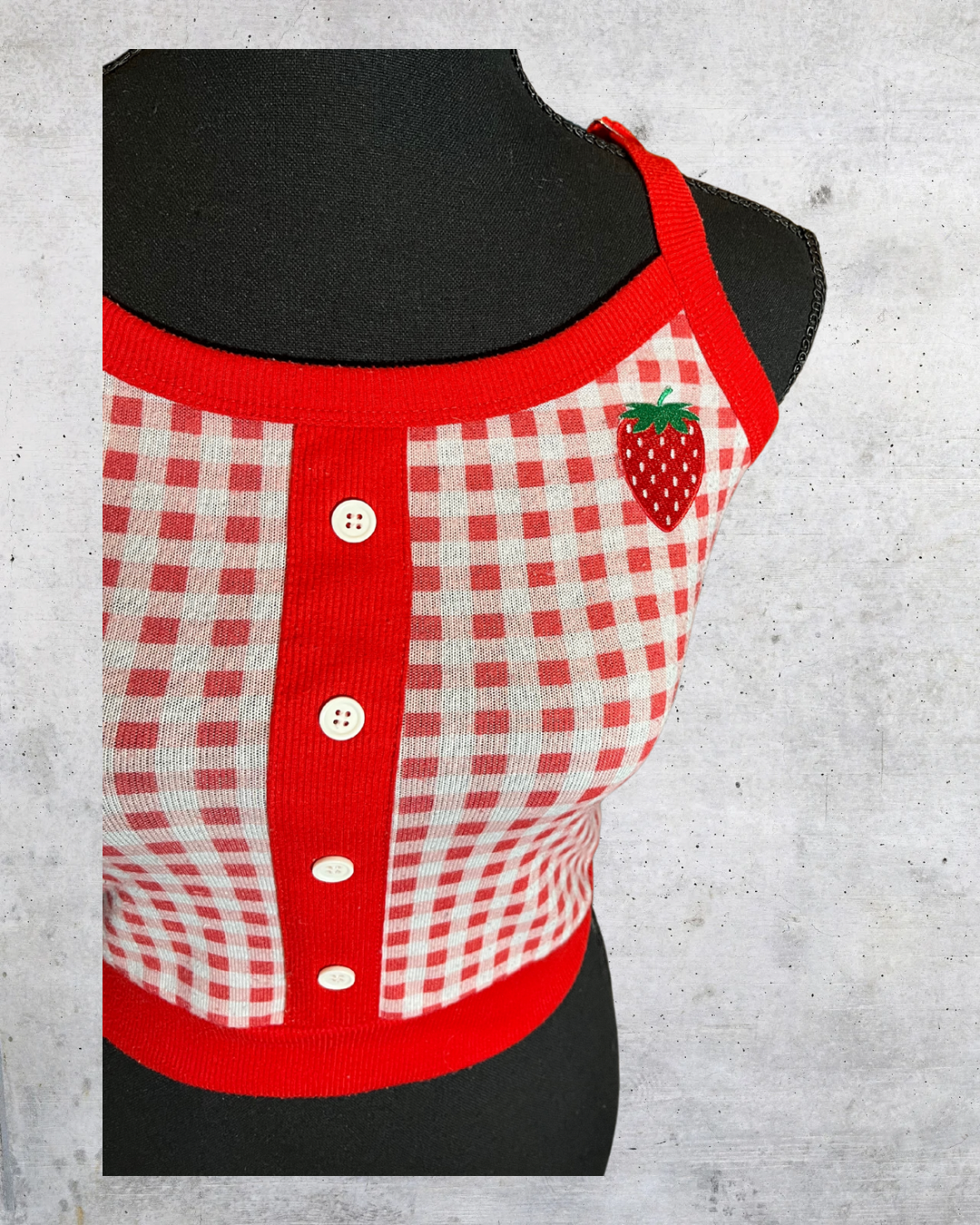 Strawberry Picnic Knit Tank