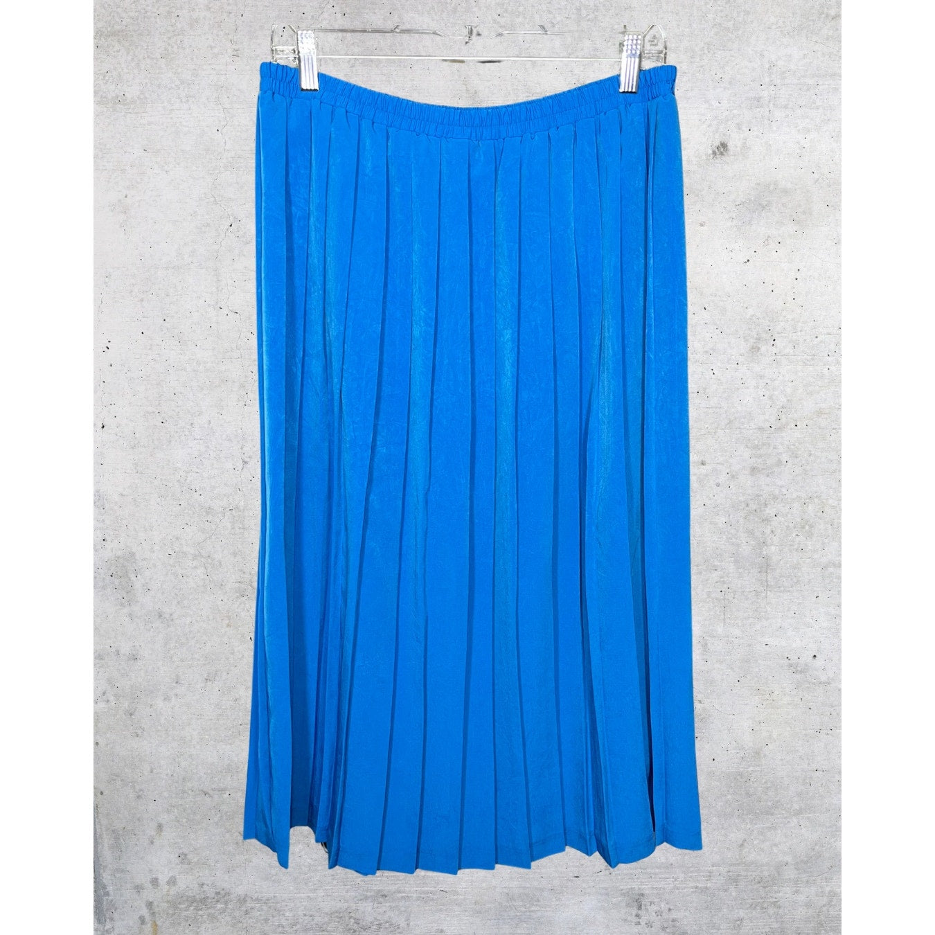 Electric Blue Pleated Midi Skirt