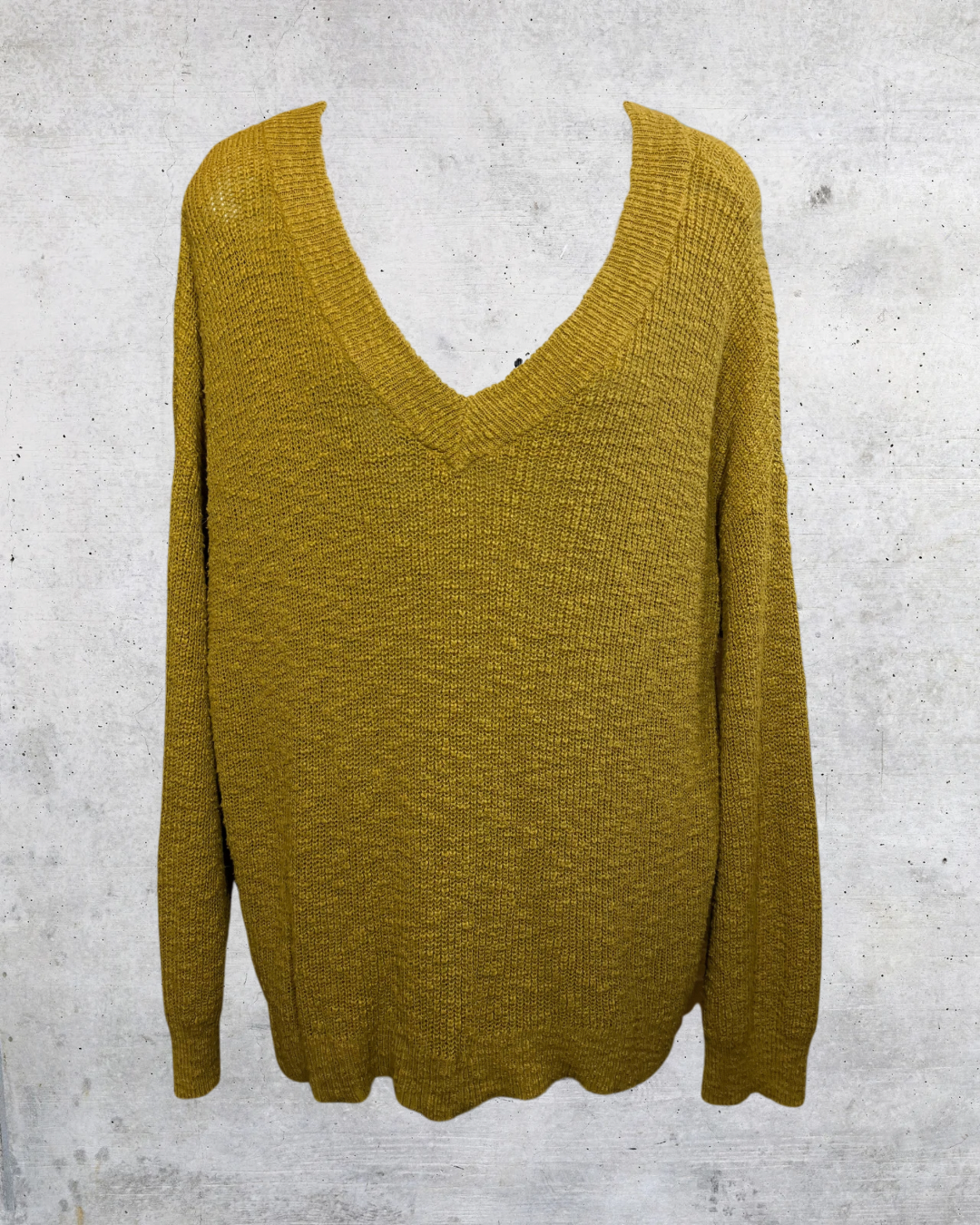 Mellow Mustard V-neck Sweater -XL
