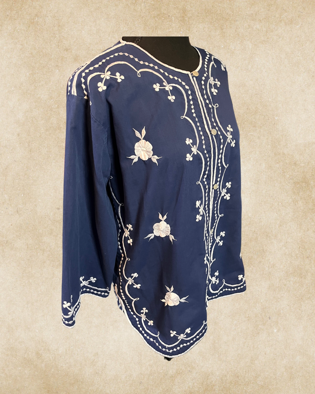 Blue Bayou Embroidered Blouse - Large