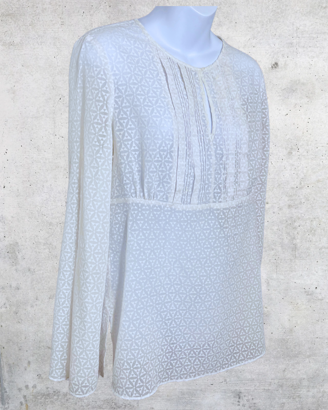 Tahari Sheer Geometric Textured Blouse