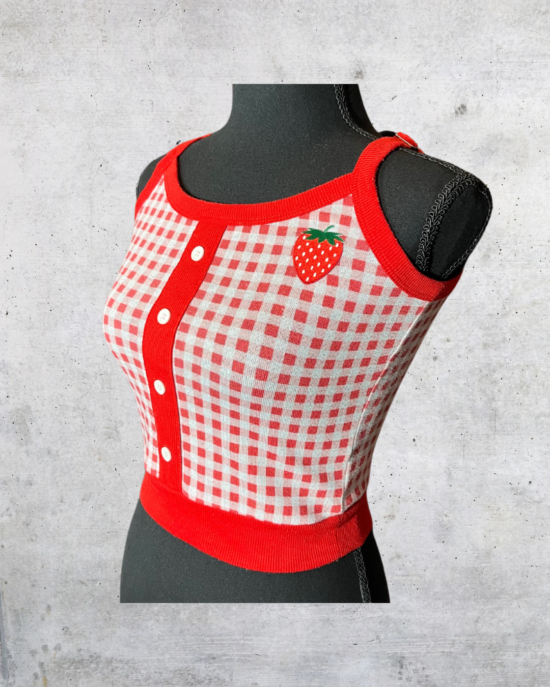 Strawberry Picnic Knit Tank