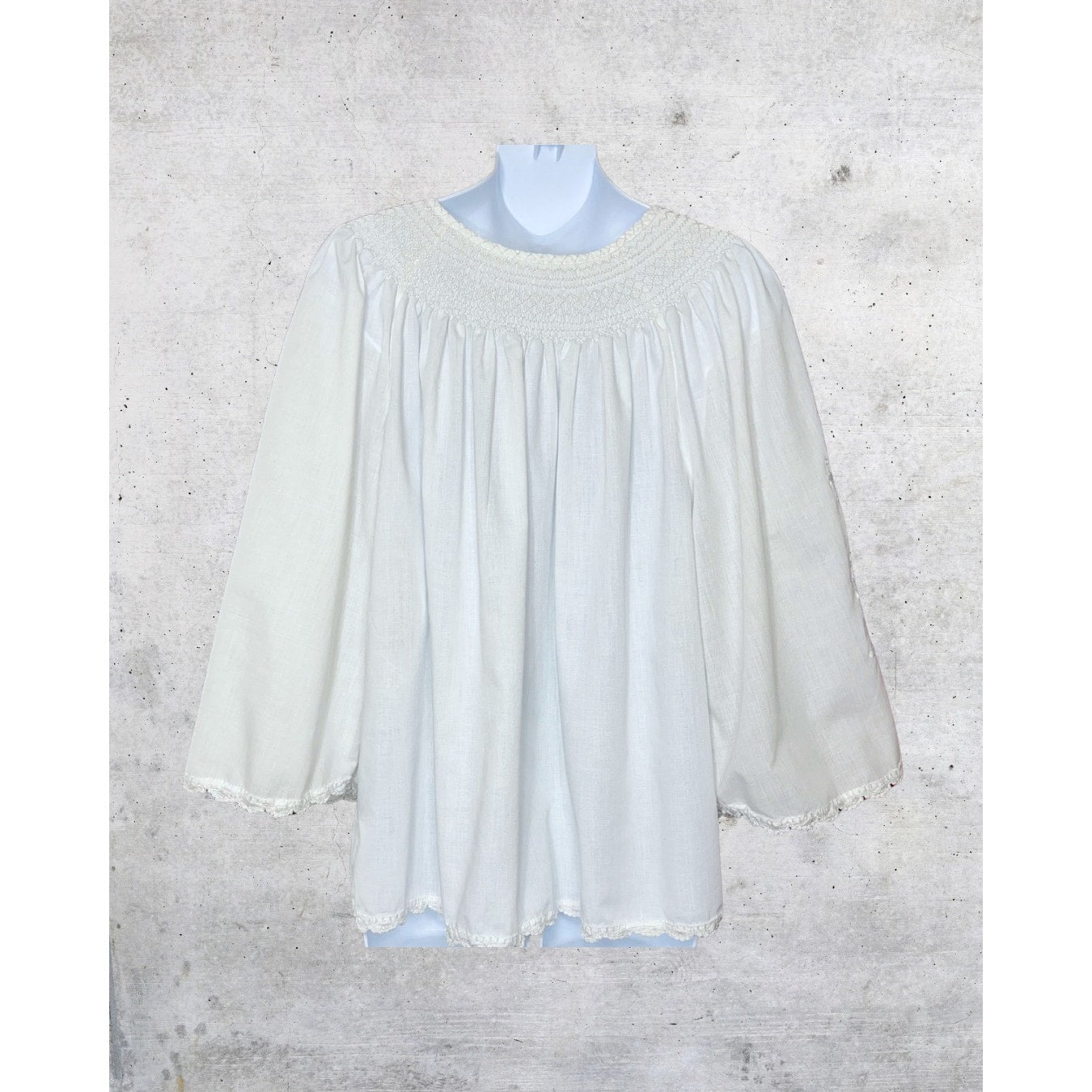 White Embroidered Boho Blouse