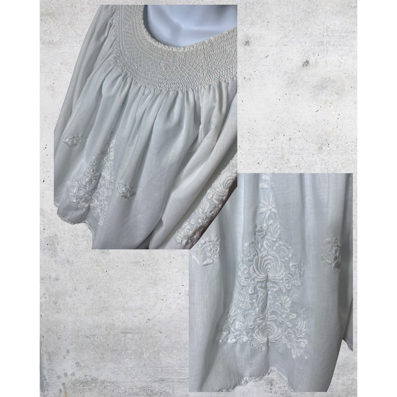 White Embroidered Boho Blouse