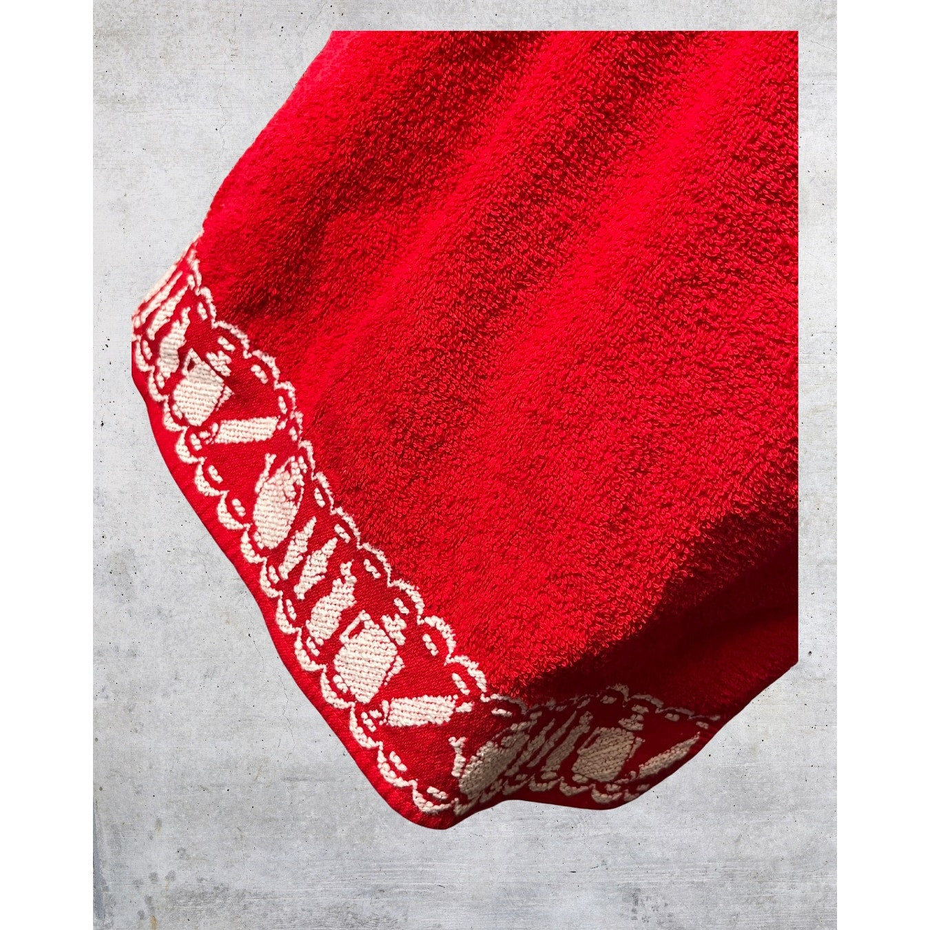 Vintage 1960s Callaway Red Terrycloth Apron