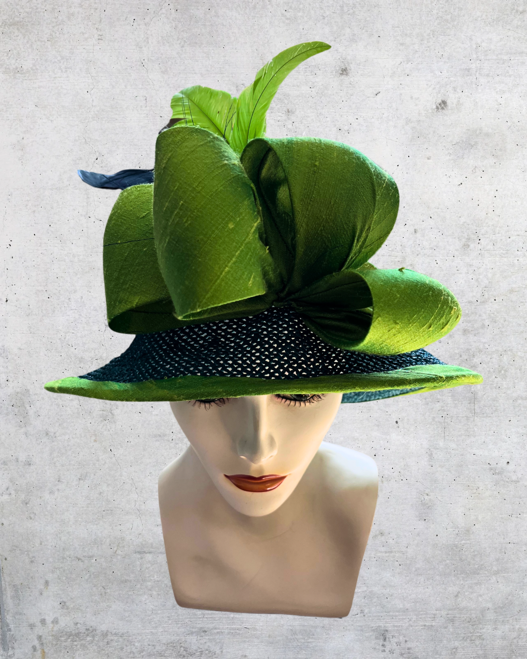 Cotton Weave in Teal with Green Silk Trim