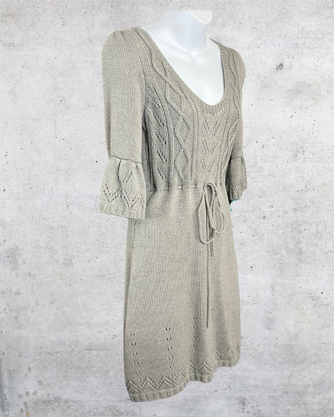 Decree Gray Knit Sweater Dress – Large
