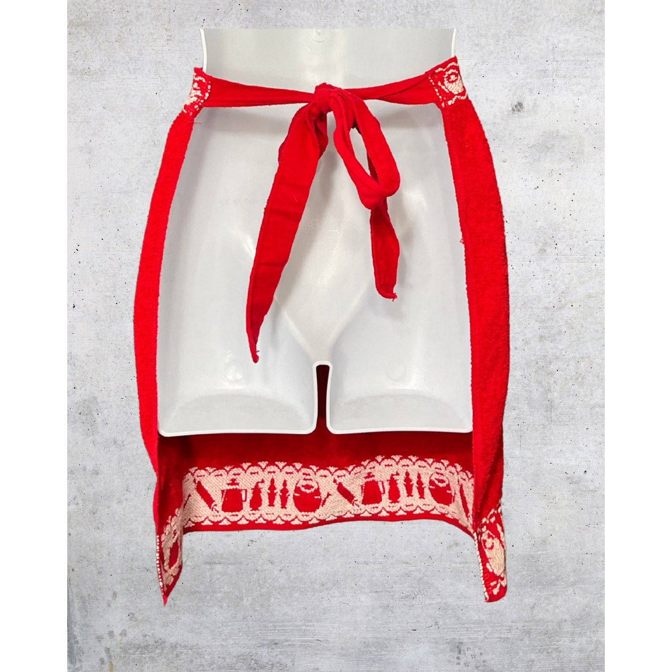 Vintage 1960s Callaway Red Terrycloth Apron