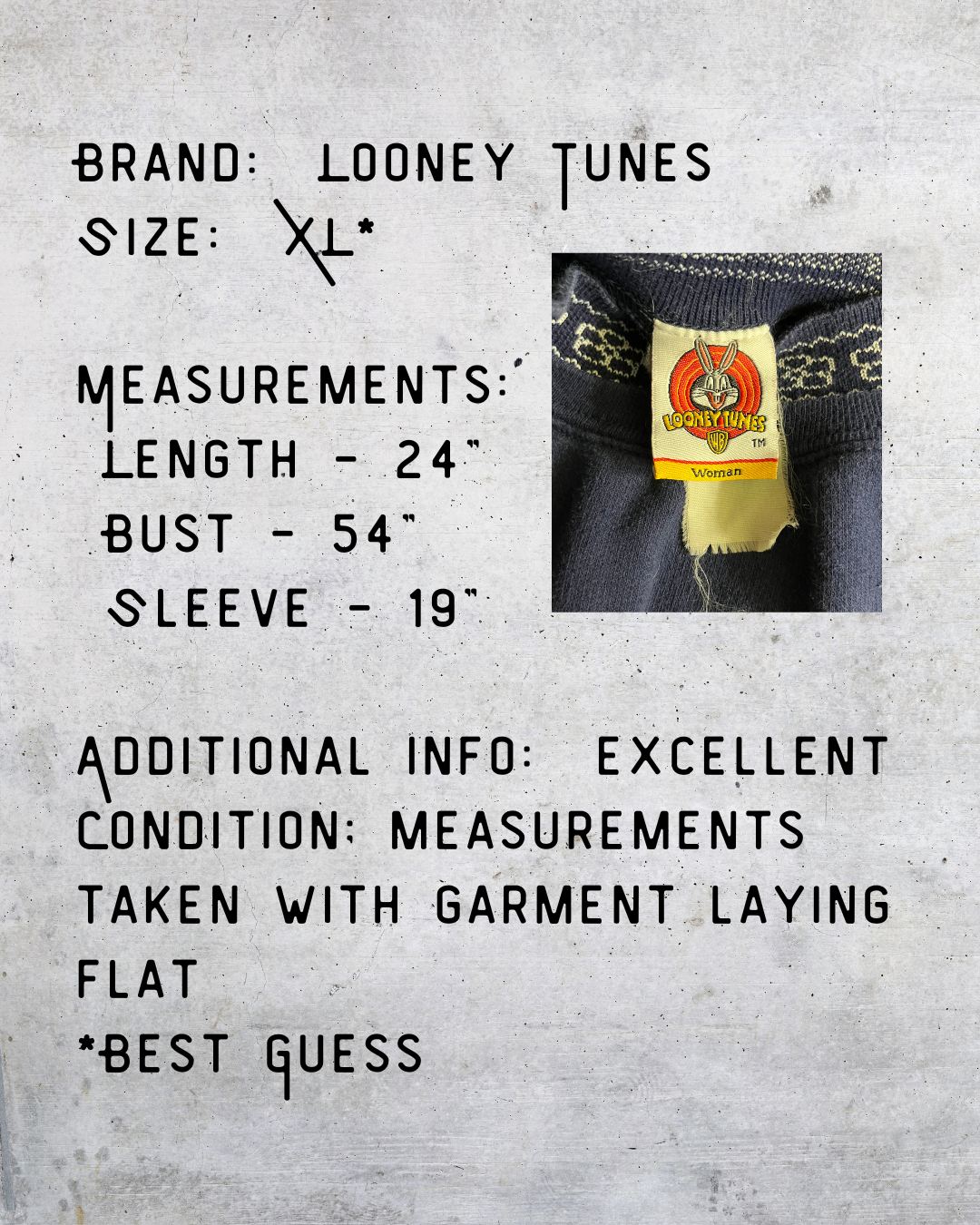 Vintage Looney Tunes “Come and Get It!” Graphic Crewneck Sweatshirt - XL