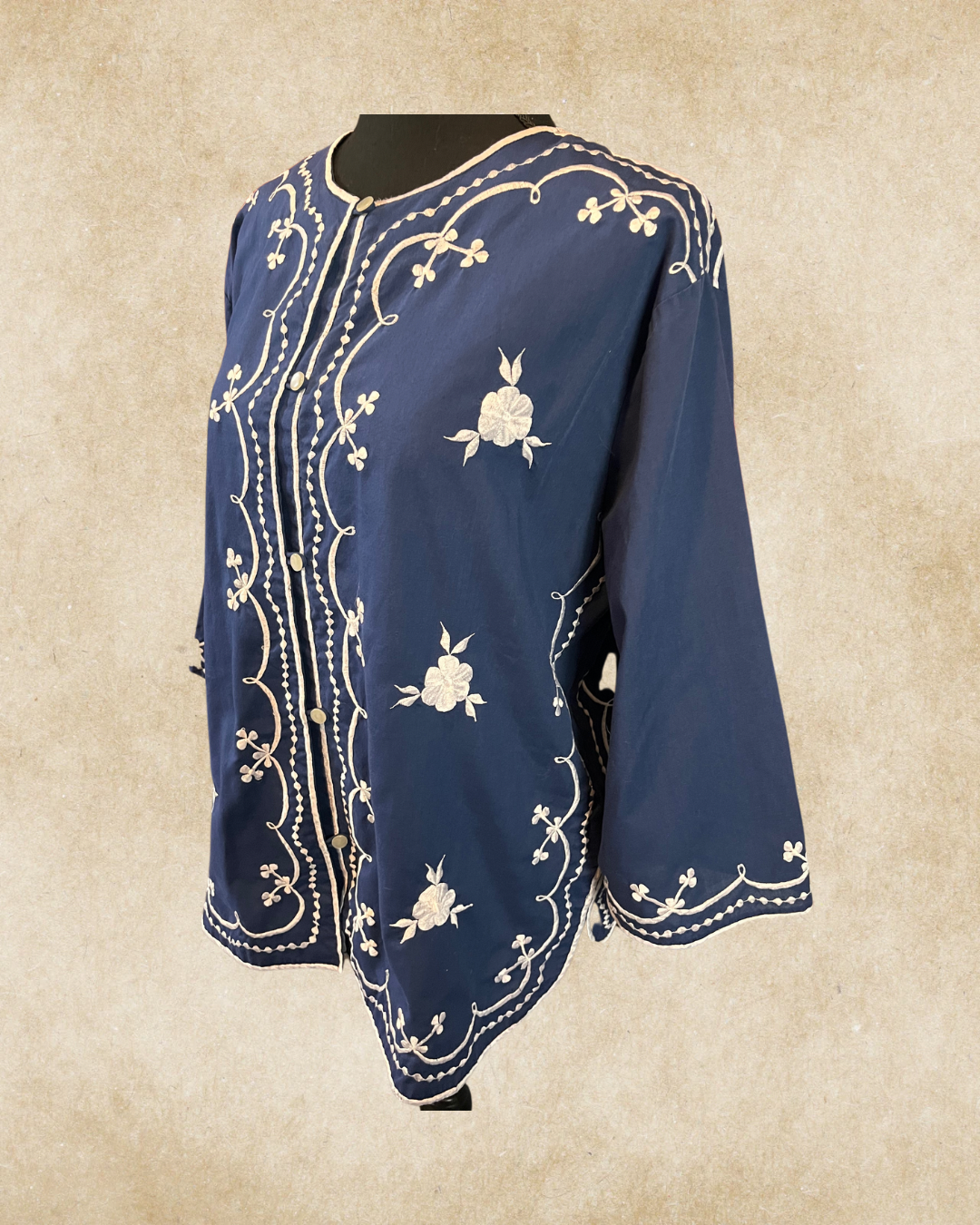 Blue Bayou Embroidered Blouse - Large