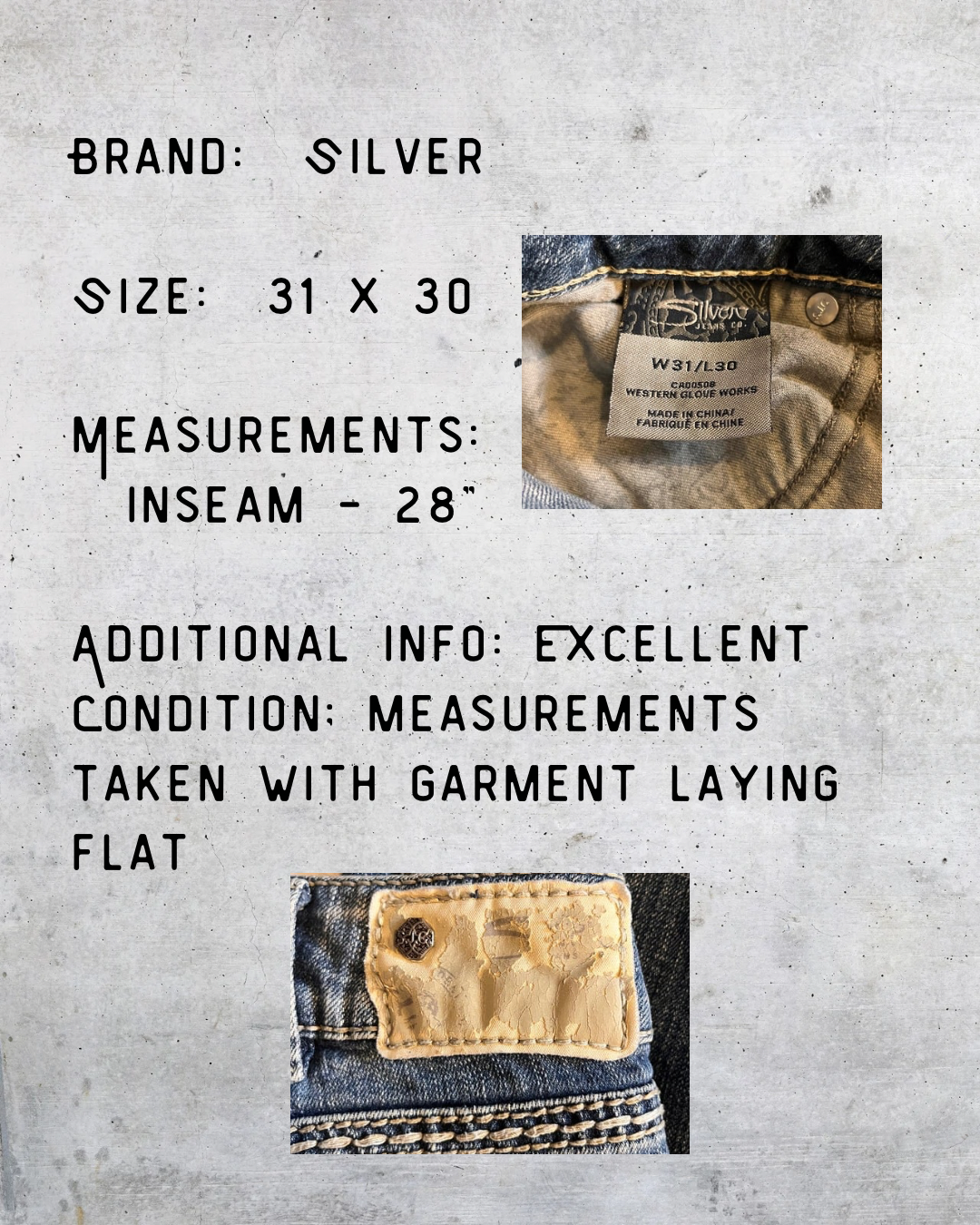 Classic Silver Bootcut Jeans - 31 x 30