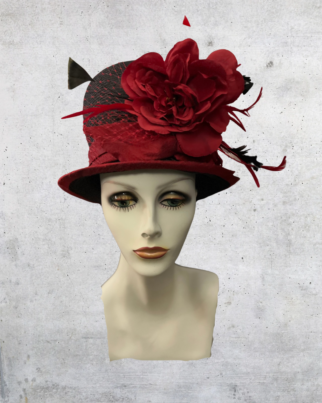Black Sisal with Red Silk Trim