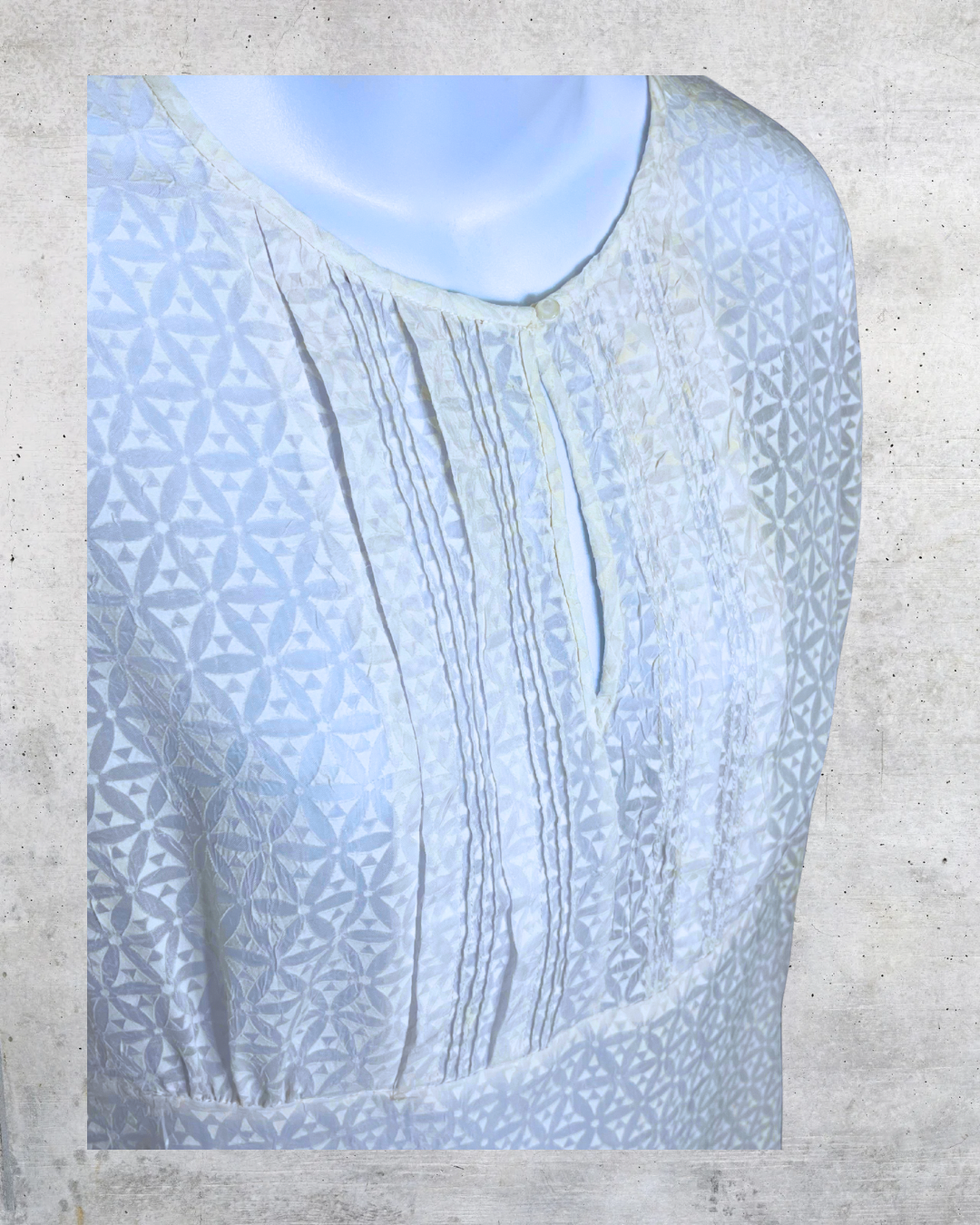 Tahari Sheer Geometric Textured Blouse