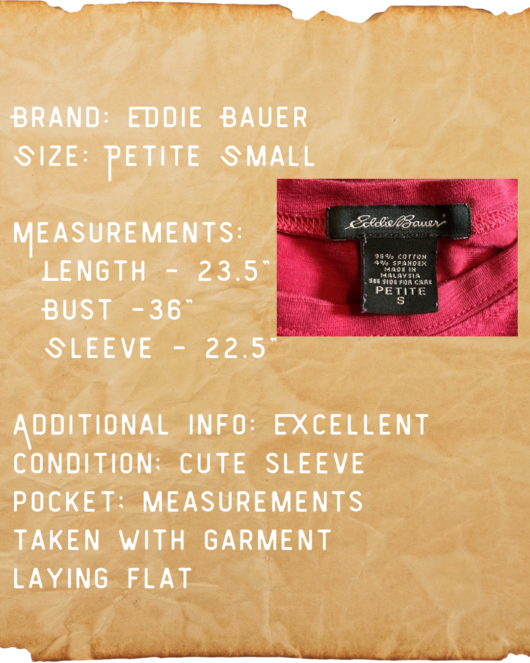Red Eddie Bauer Top - Petite Small