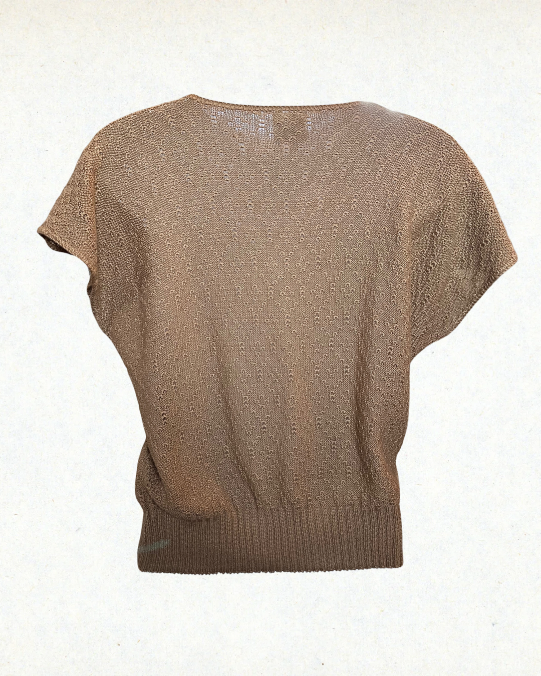 Vintage 80s V-neck Knit Blouse - Small