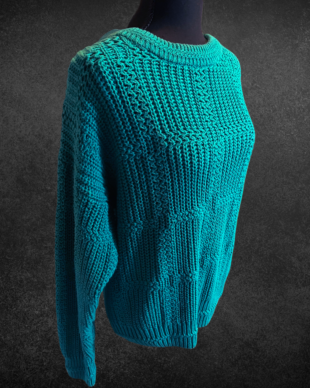 Teal You Feel It Knit Sweater - Large