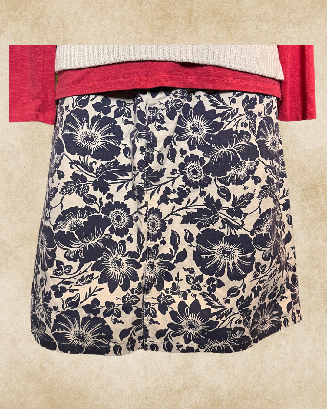 Navy Bloom Eddie Bauer Skirt - Size 12