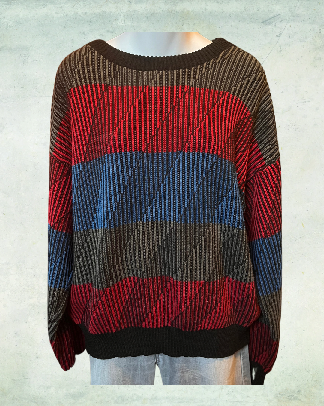 Bold Stripe Sweater- Large