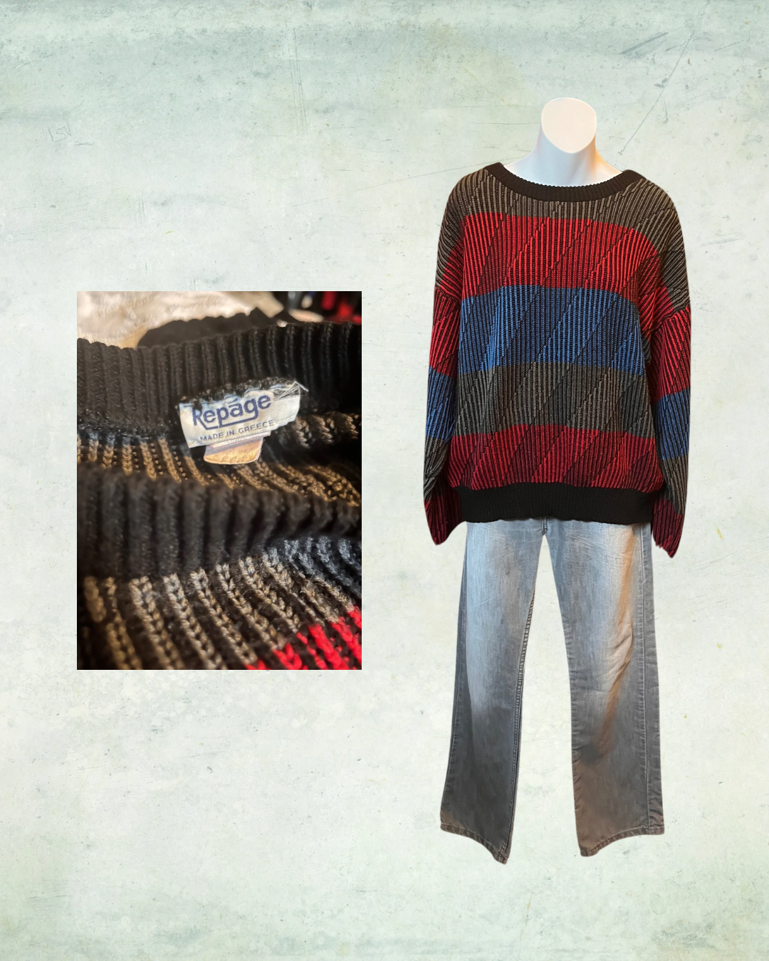 Bold Stripe Sweater- Large