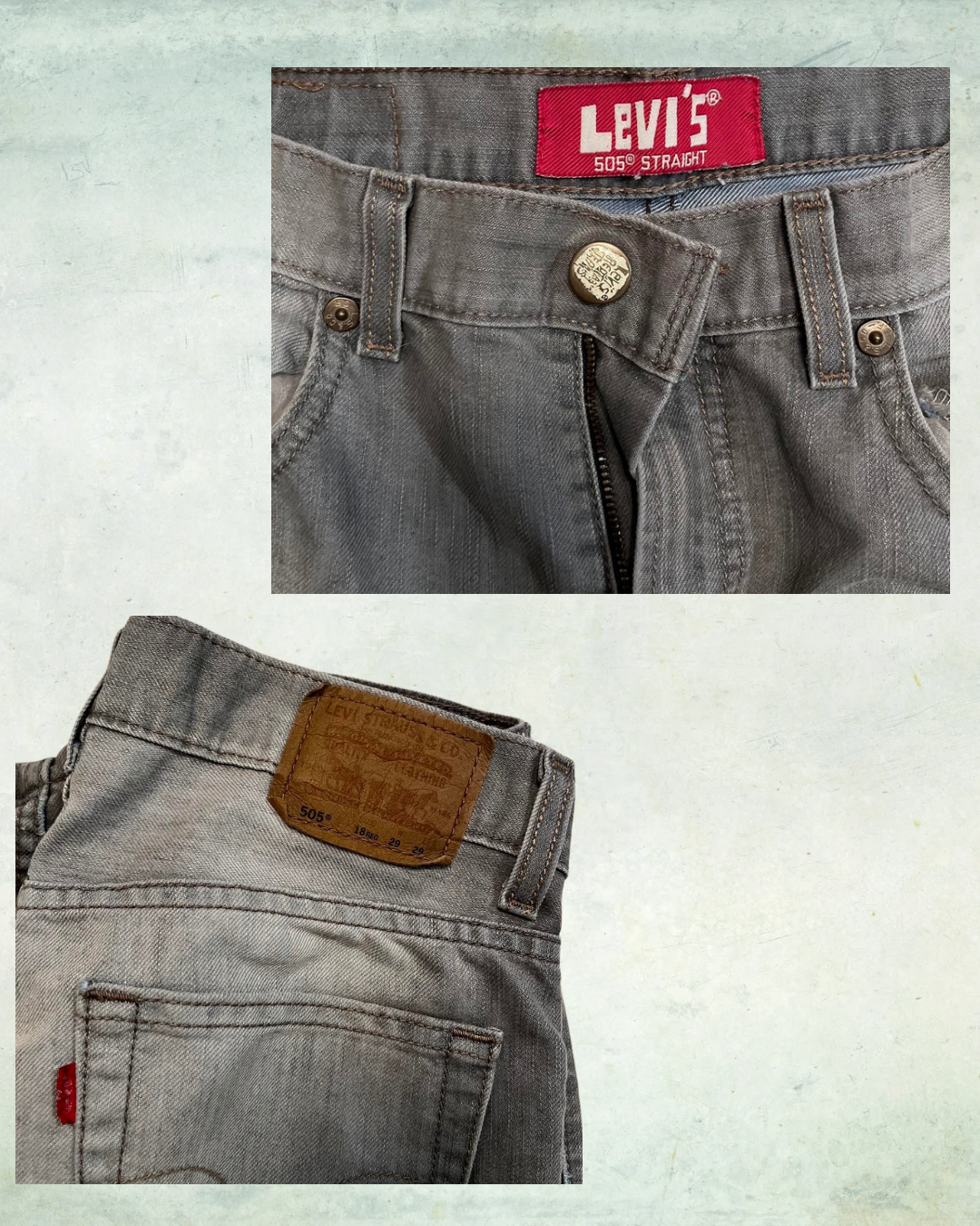 Gray Levi's Straight-leg Jeans 29"x 29"