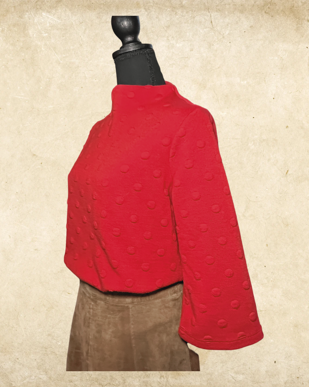 Vibrant Red Textured W5 Top - Small