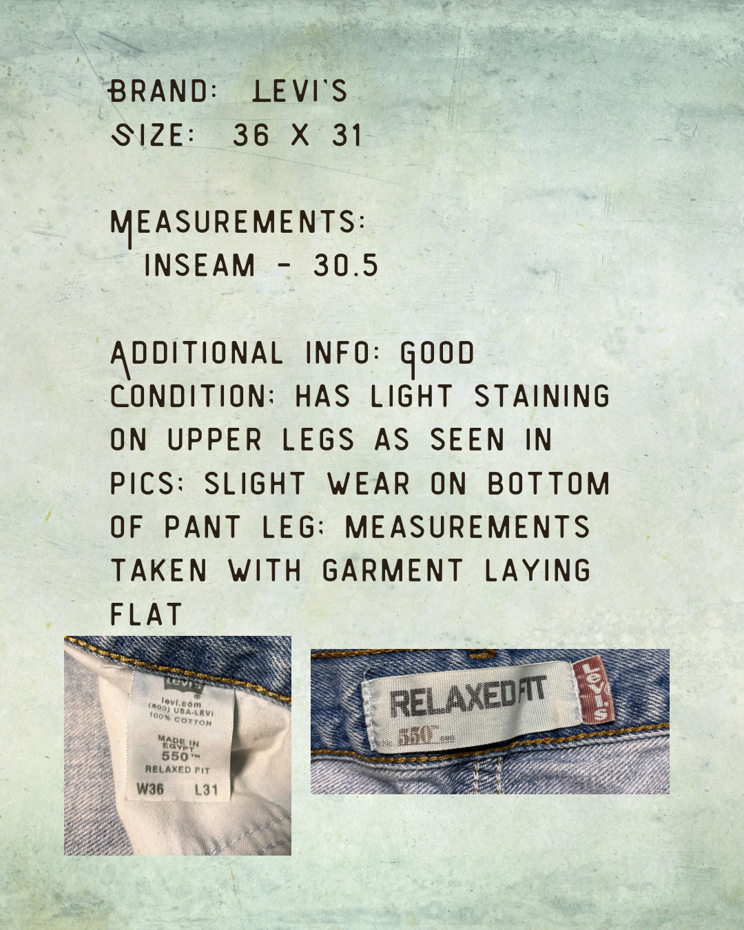 The Weekend Warriors – Vintage Levi’s 550 - Size 36