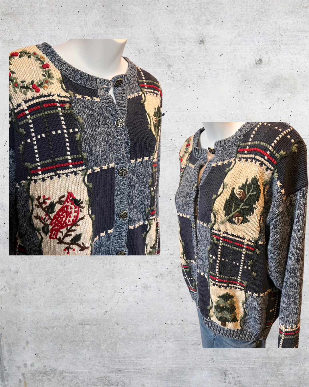 Festive Patchwork Cardigan - Medium