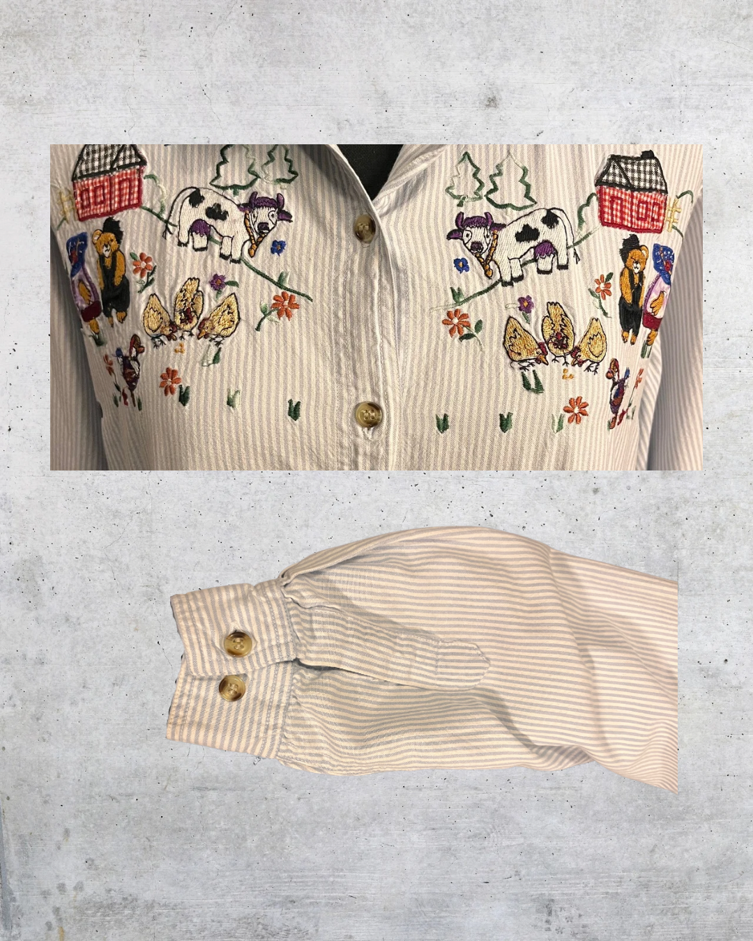 Country Charm Embroidered Button-Up