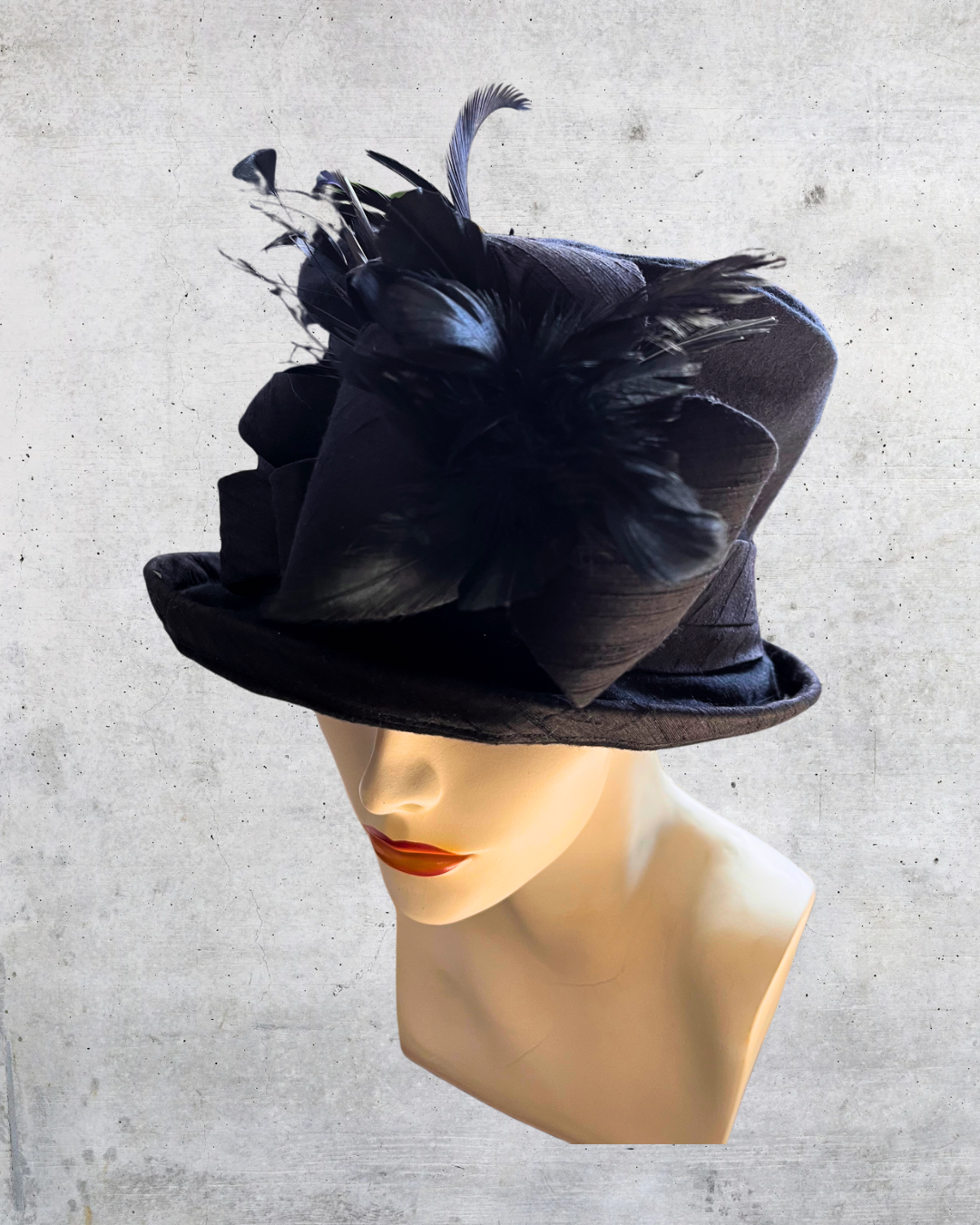 Black Felt Topper with Bow
