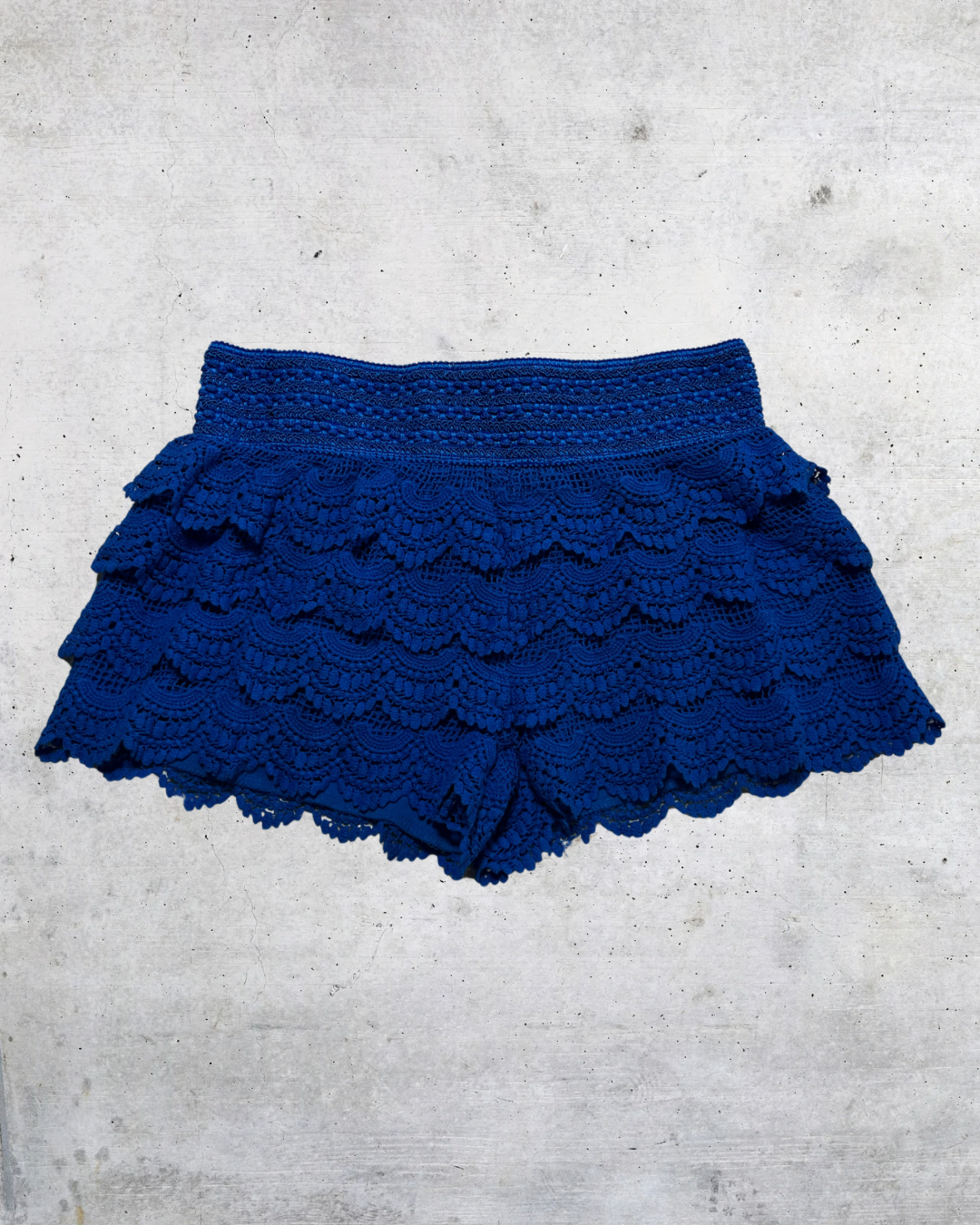 Jolt Electric Blue Lace Shorts - Large
