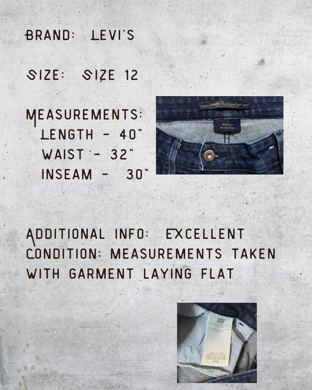 Levi’s Bootcut Skinnies - Size 12