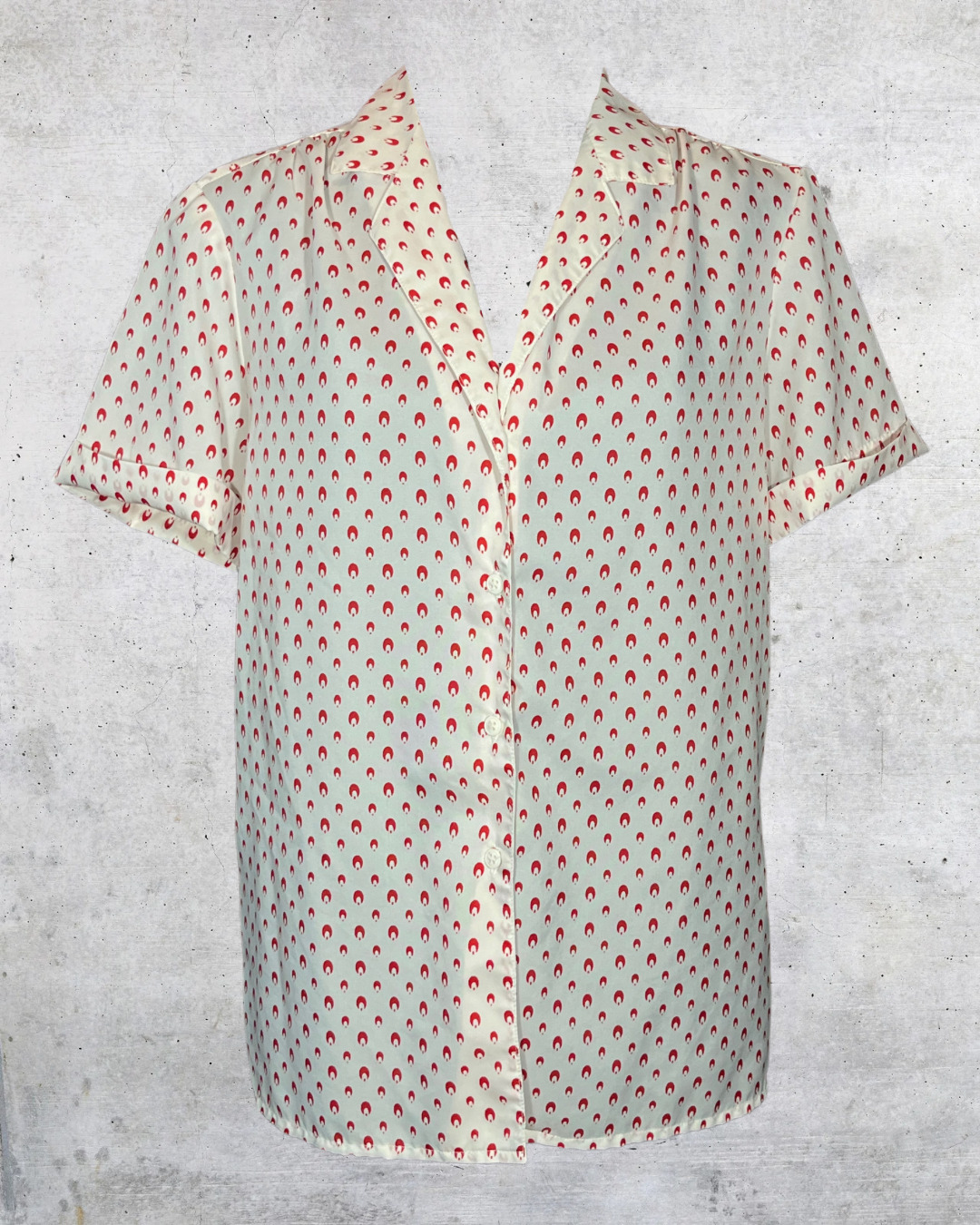Retro Mod Satin Blouse - Medium