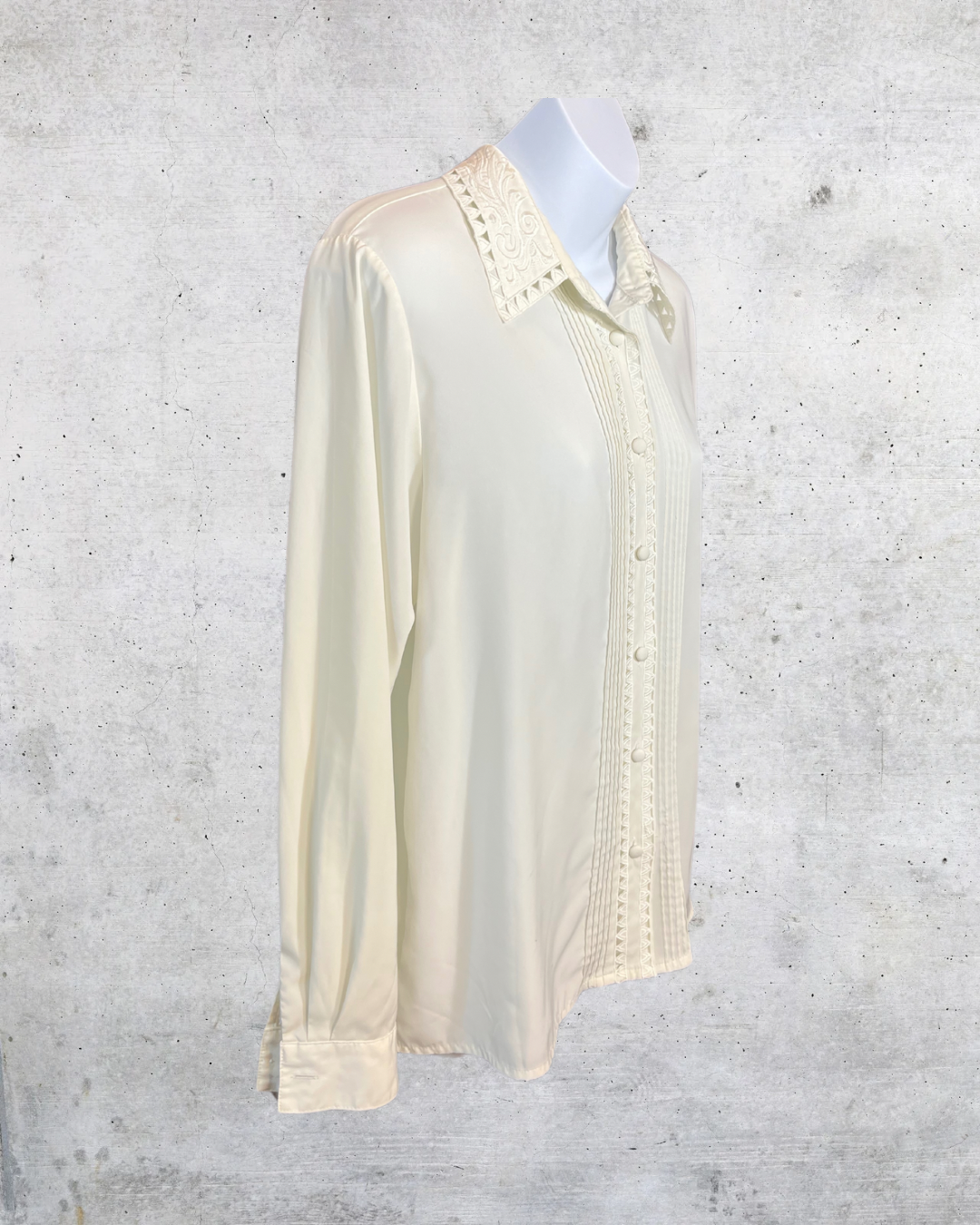 Vintage Yves St. Clair Embroidered Tuxedo Blouse - 12 (Large)