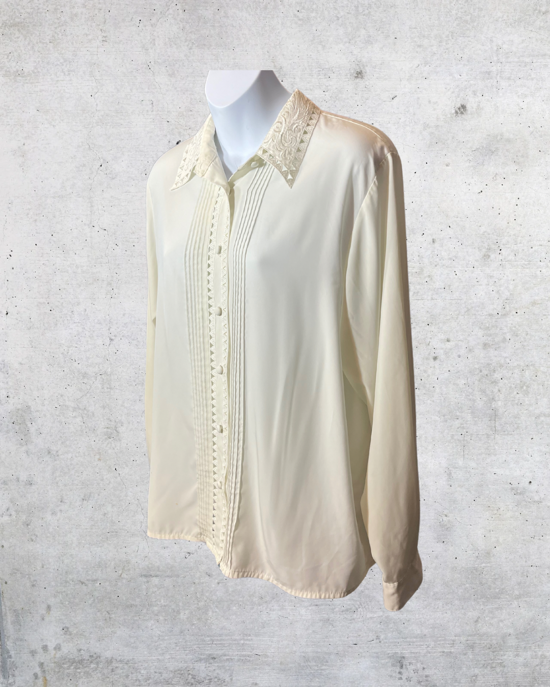Vintage Yves St. Clair Embroidered Tuxedo Blouse - 12 (Large)