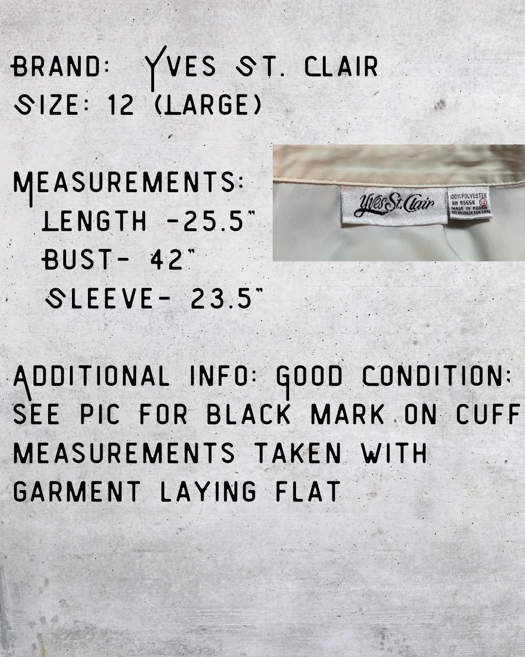 Vintage Yves St. Clair Embroidered Tuxedo Blouse