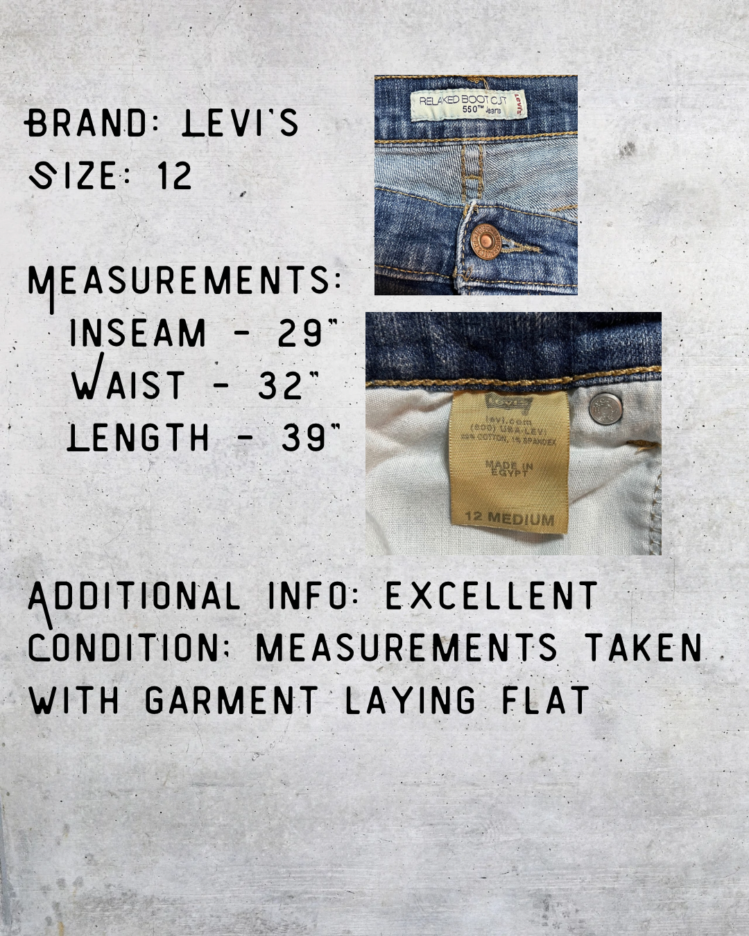 Levi’s 550 Relaxed Bootcut Jeans - Size 12