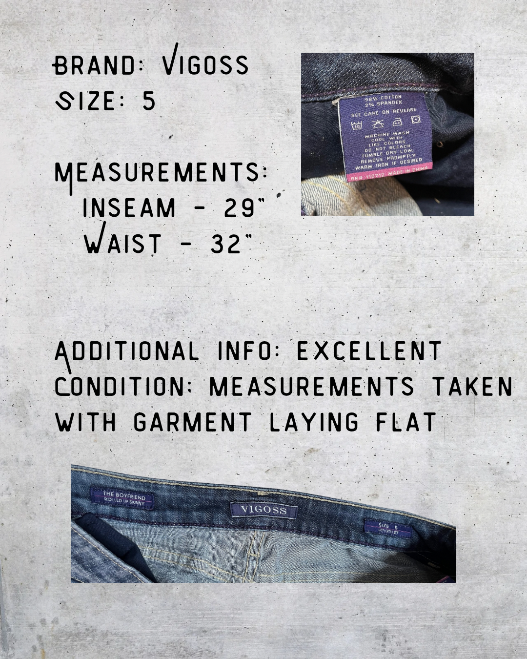 Vigoss “The Boyfriend” Distressed Skinny Jeans - Size 5