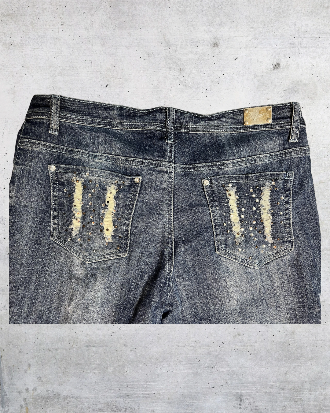 Rhinestone Rager Jeans - Size 8