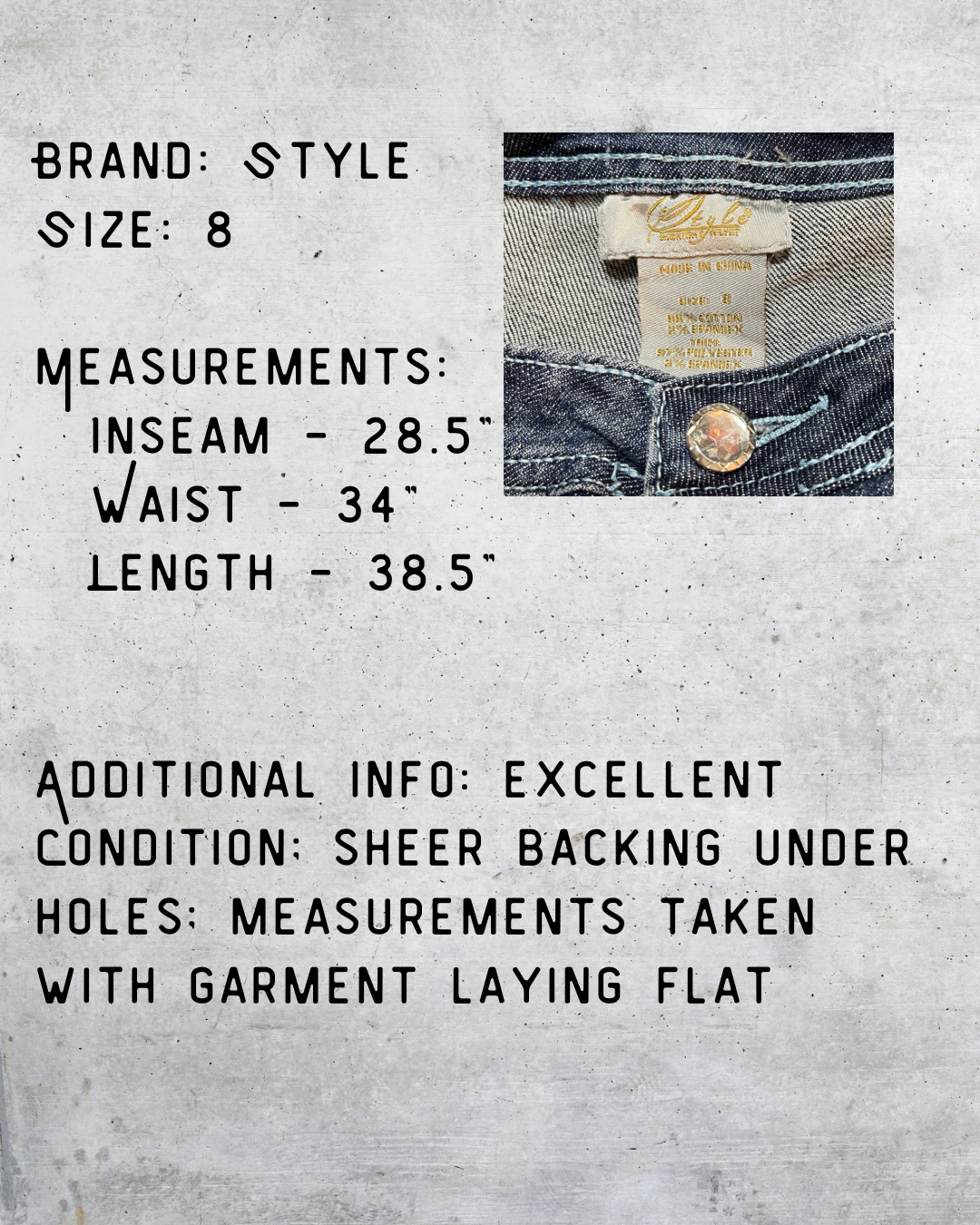Rhinestone Rager Jeans - Size 8