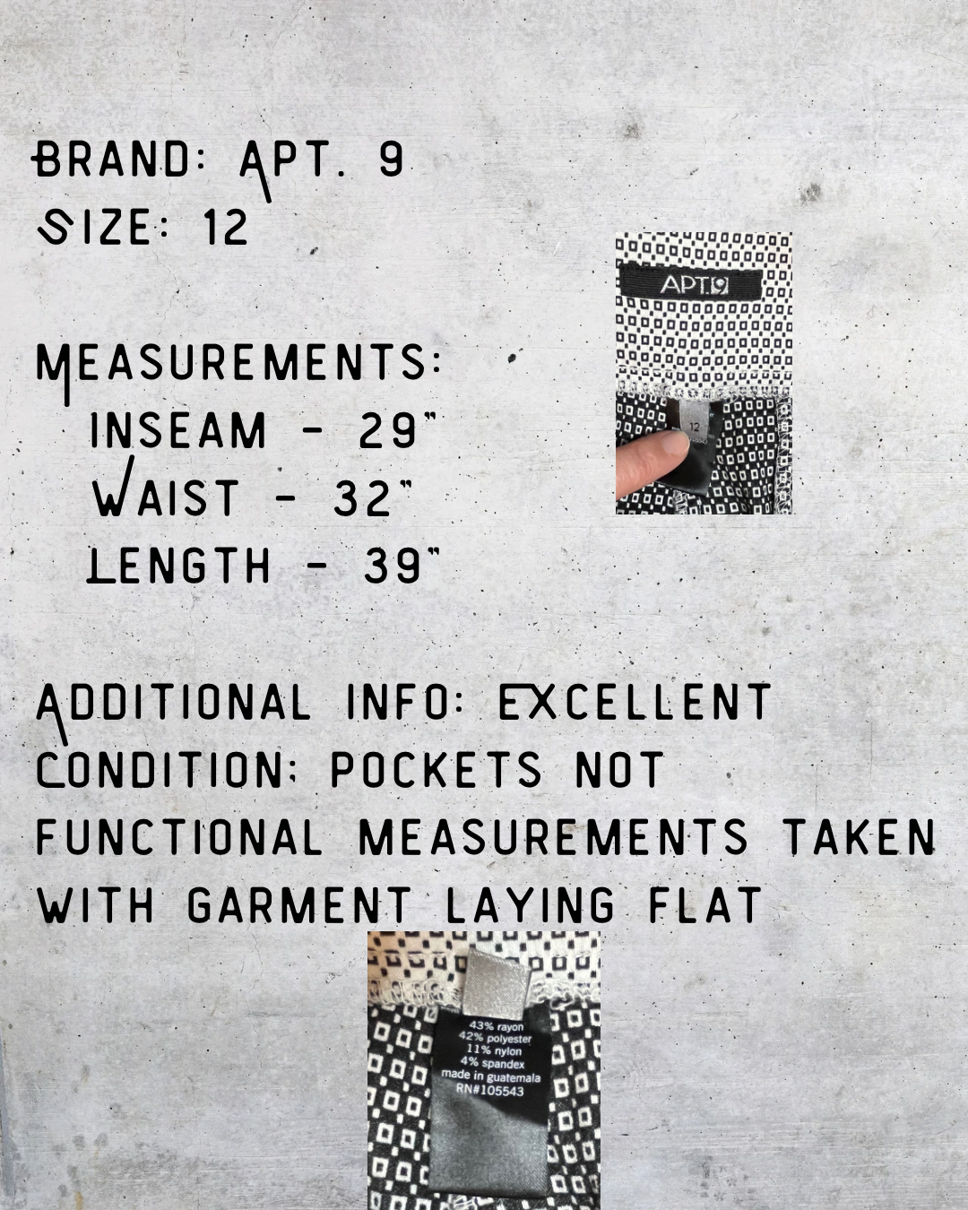 Optical Illusion Leggings - Size 12