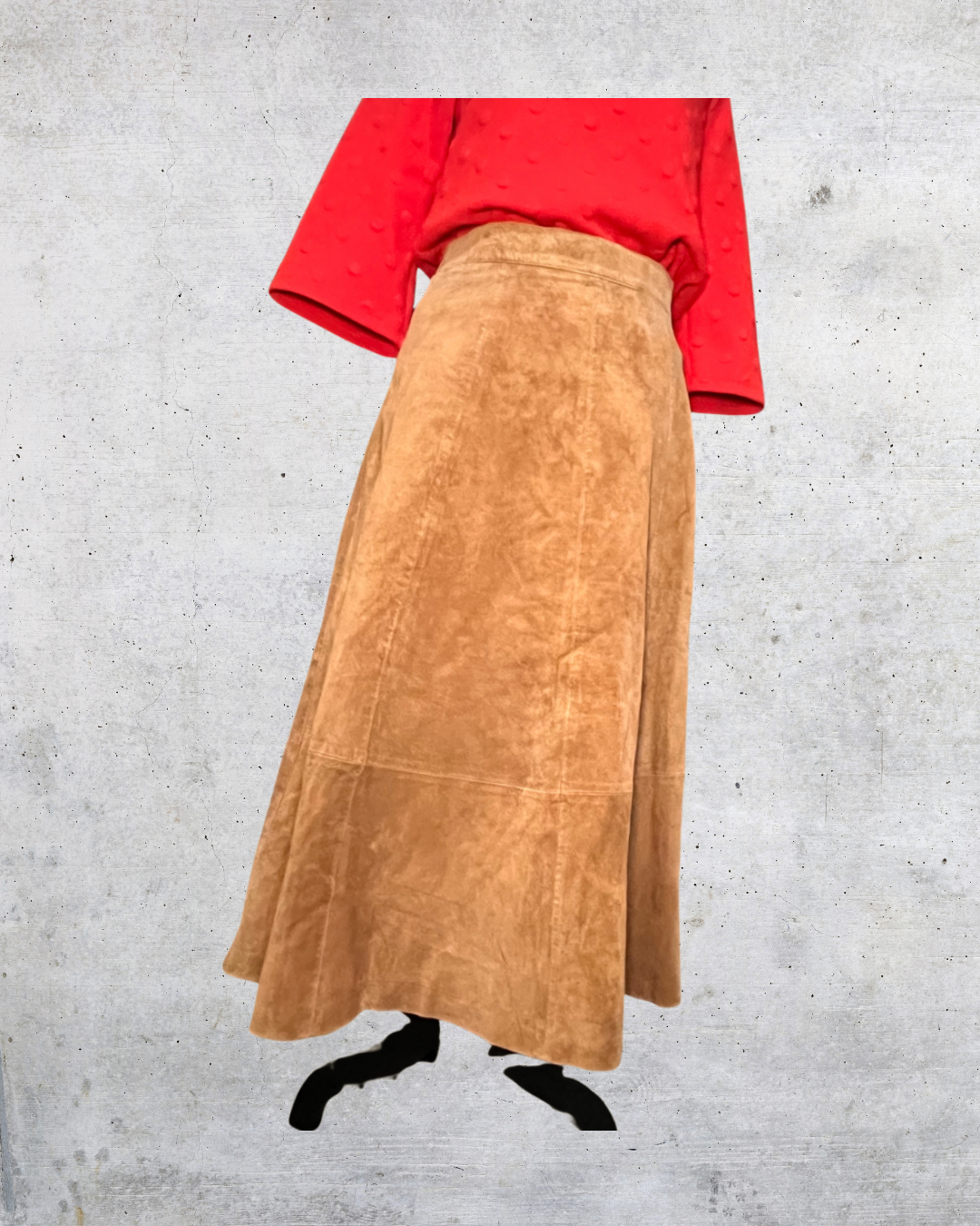 Vintage 70s Bagatelle Suede Skirt -Medium