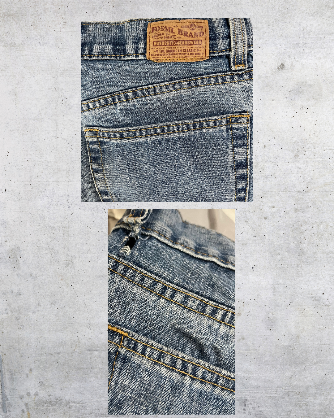 Fossil Brand Vintage Button-Fly Jeans