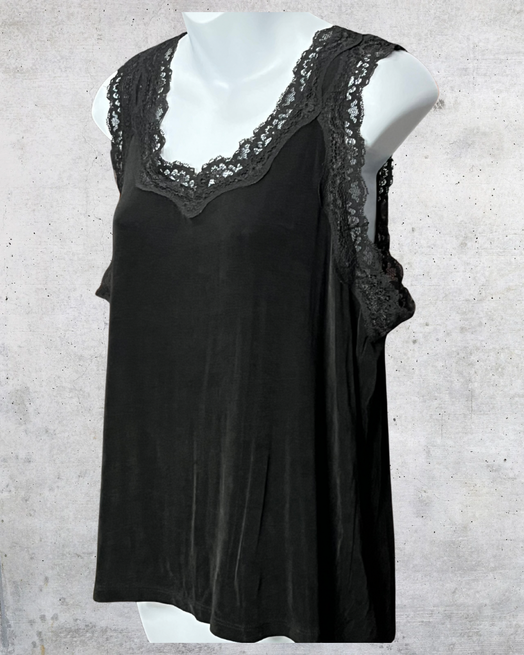 Mirasol Black Lace-Trim Tank