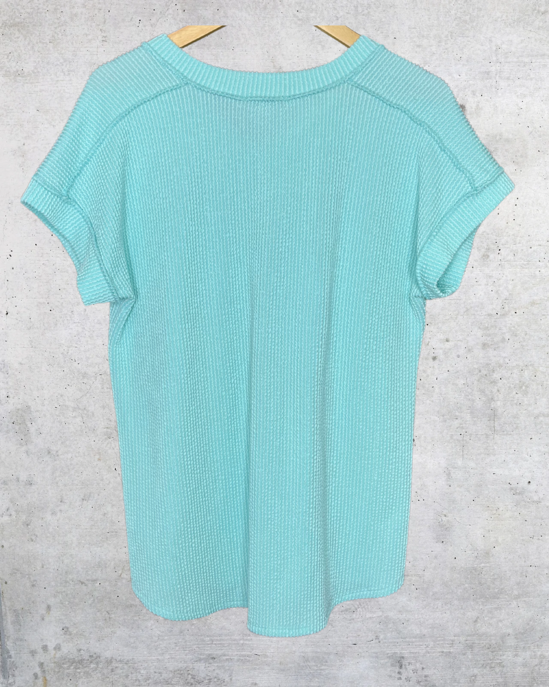 Heimish USA Ribbed V-Neck Tee in Mint