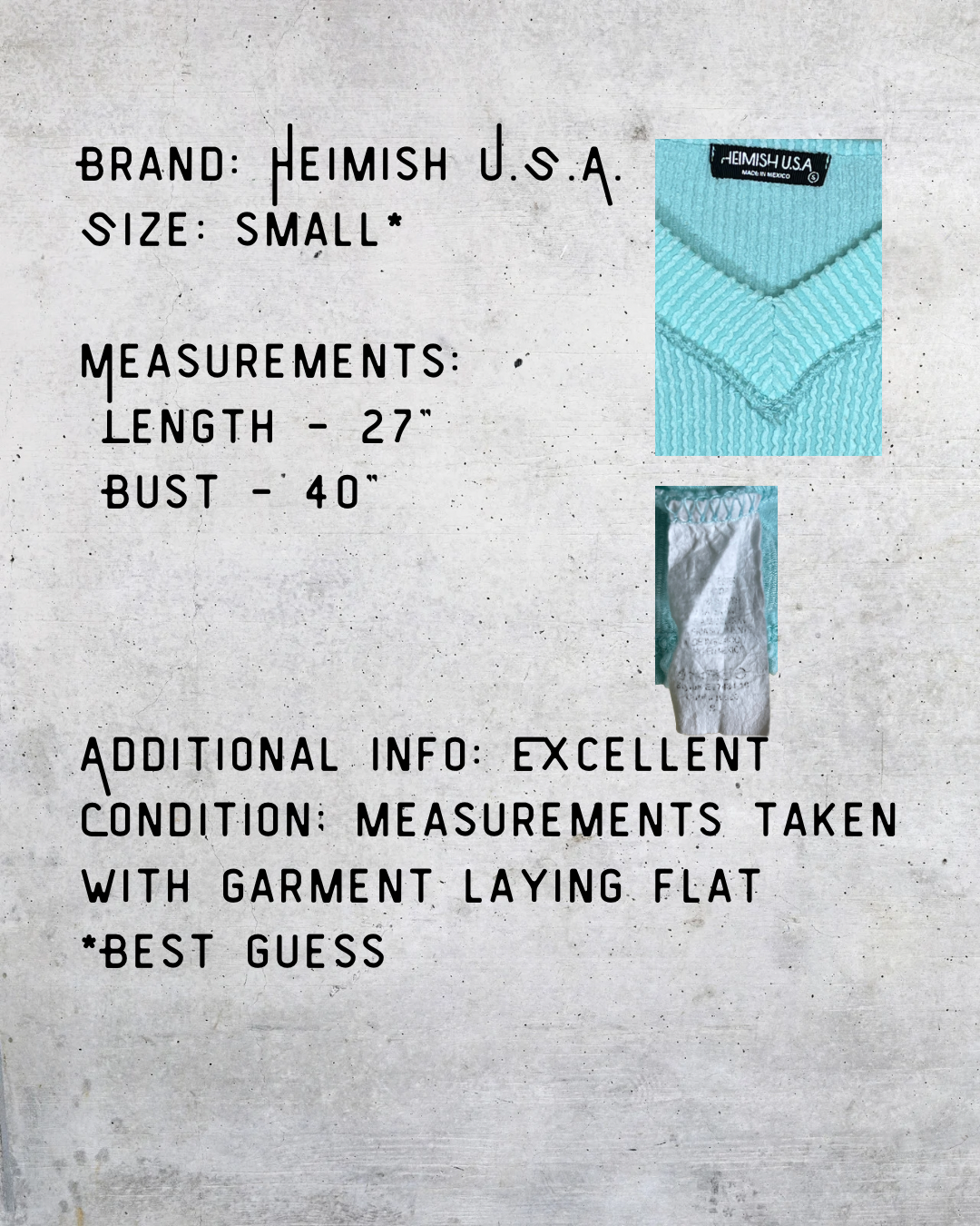 Heimish USA Ribbed V-Neck Tee in Mint